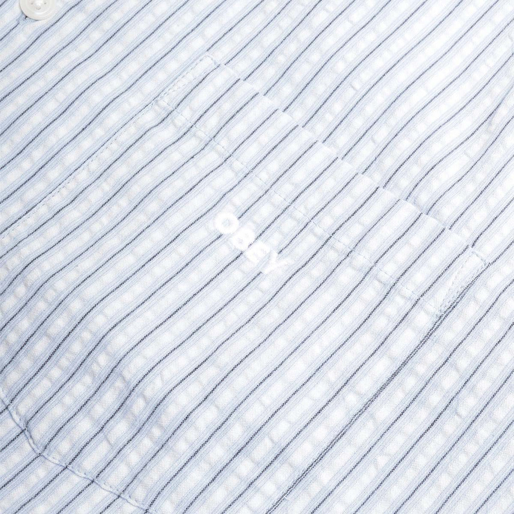 OBEY Alan Woven Shirt, Sky Blue, Detail Shot 4