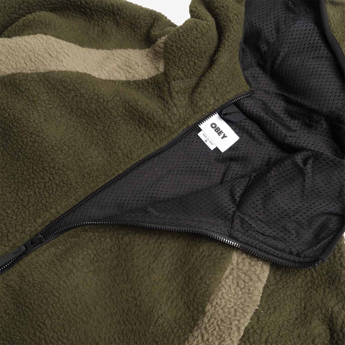 main OBEY Alta Fleece Jacket, Rosin Multi, Detail Shot 3