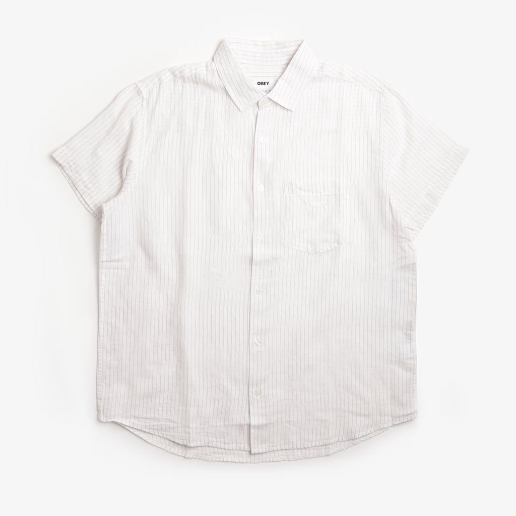 OBEY Barry Woven Shirt, Brushed Nickel Multi, Detail Shot 1
