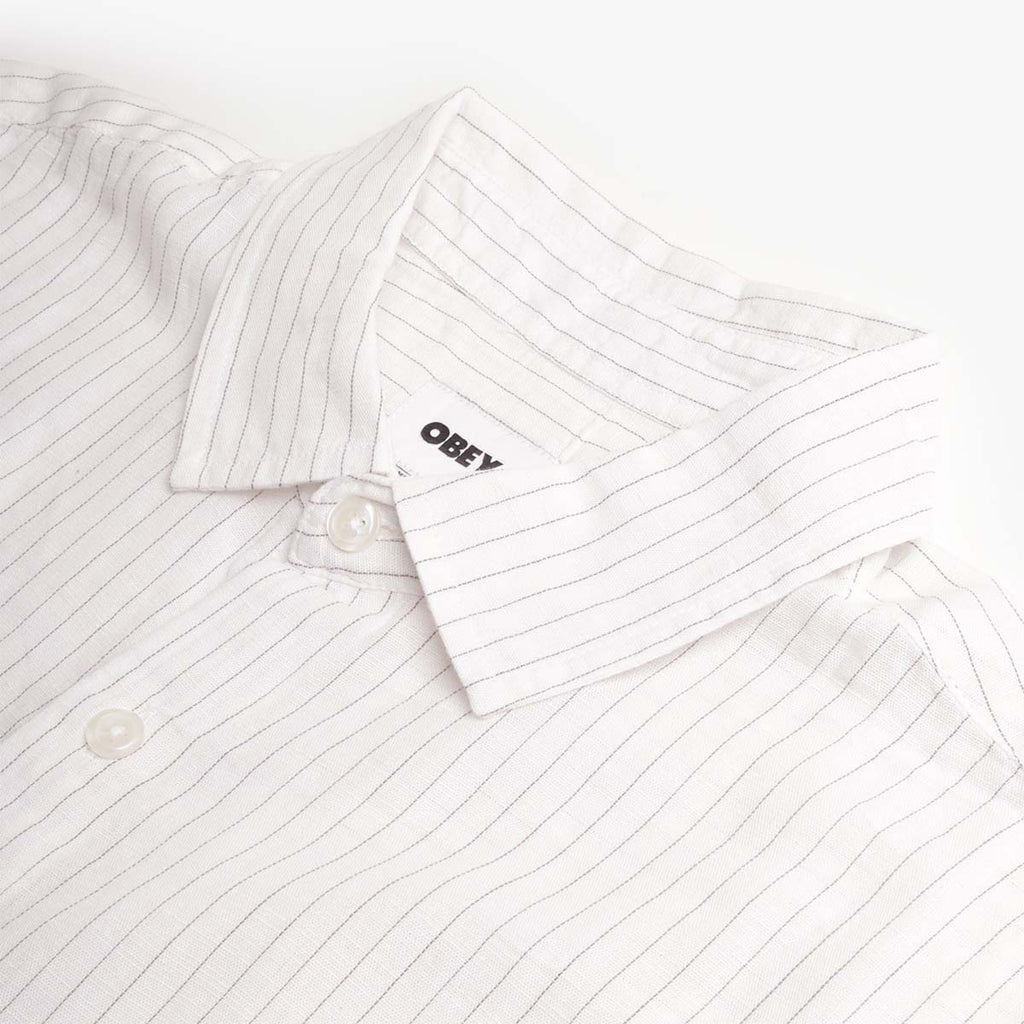 OBEY Barry Woven Shirt, Brushed Nickel Multi, Detail Shot 5