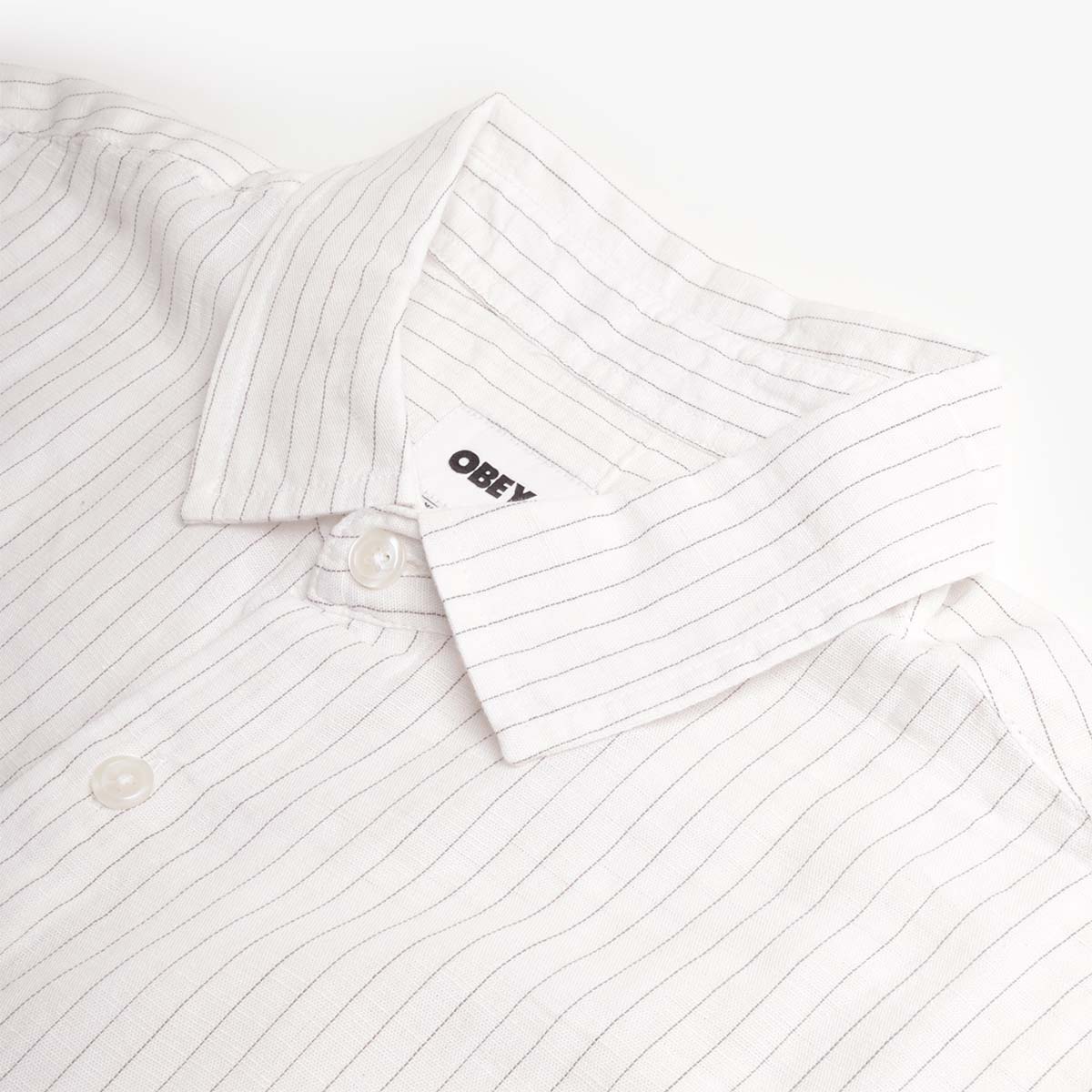 OBEY Barry Woven Shirt, Brushed Nickel Multi, Detail Shot 5