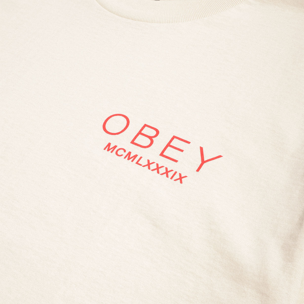 OBEY Bella Maximus T-Shirt, Cream, Detail Shot 3