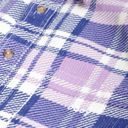 OBEY Benny Cord Woven Shirt, Purple Rose Multi, Detail Shot 2