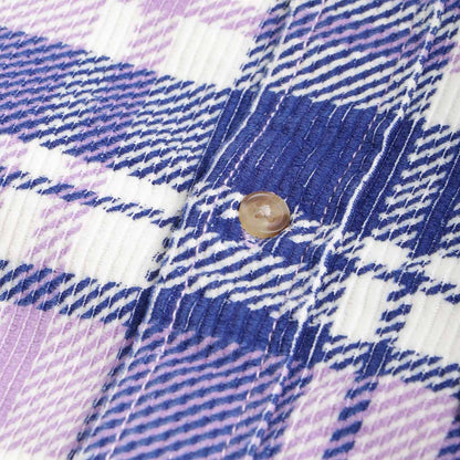 OBEY Benny Cord Woven Shirt, Purple Rose Multi, Detail Shot 4