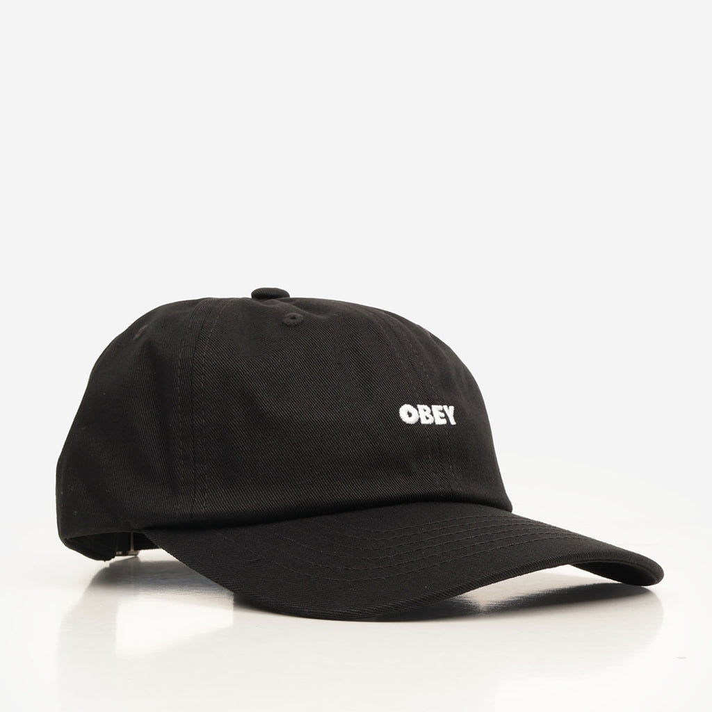 OBEY Bold Curve 6 Panel Cap, Black, Detail Shot 1