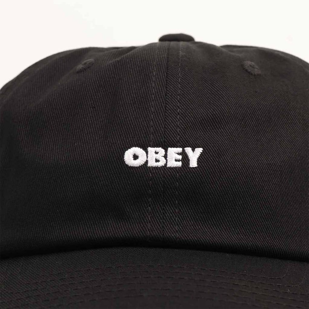 OBEY Bold Curve 6 Panel Cap, Black, Detail Shot 2