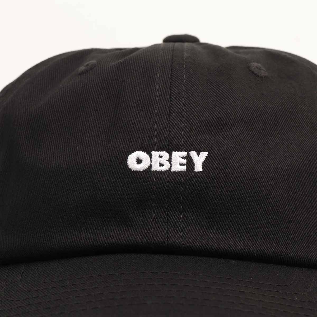 main OBEY Bold Curve 6 Panel Cap, Black, Detail Shot 2