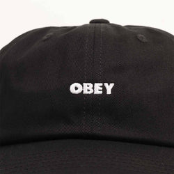 thumbnail OBEY Bold Curve 6 Panel Cap, Black, Detail Shot 2