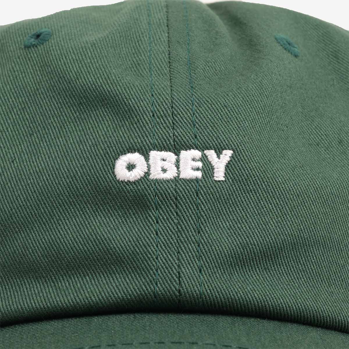 OBEY Bold Curve 6 Panel Cap, Spruce, Detail Shot 2