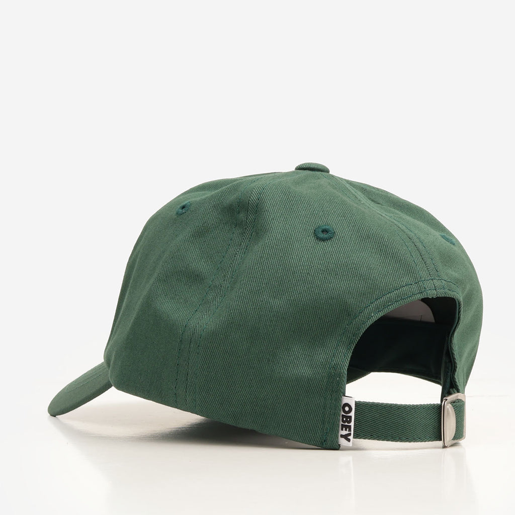 OBEY Bold Curve 6 Panel Cap, Spruce, Detail Shot 3