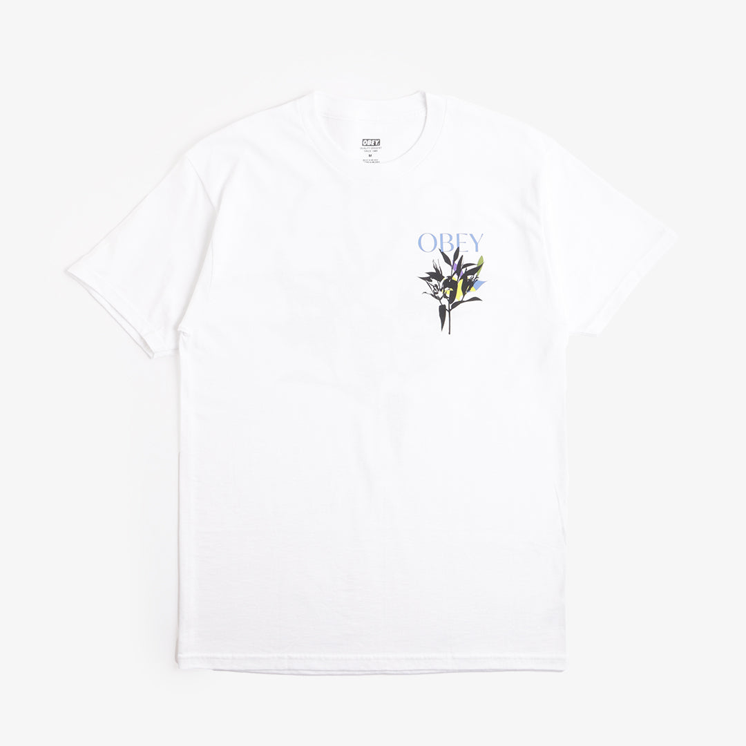 OBEY Botanical T-Shirt, White, Detail Shot 2