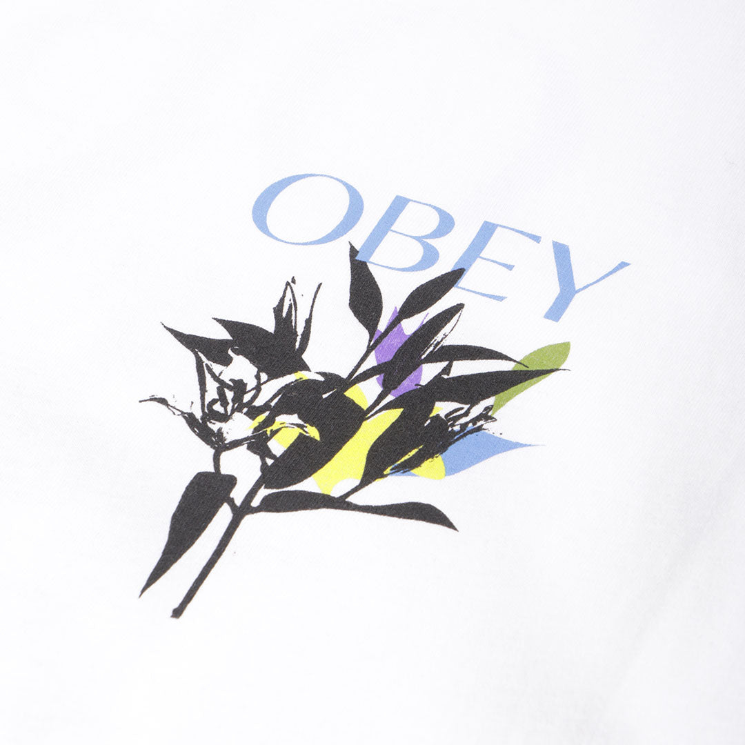 OBEY Botanical T-Shirt, White, Detail Shot 3