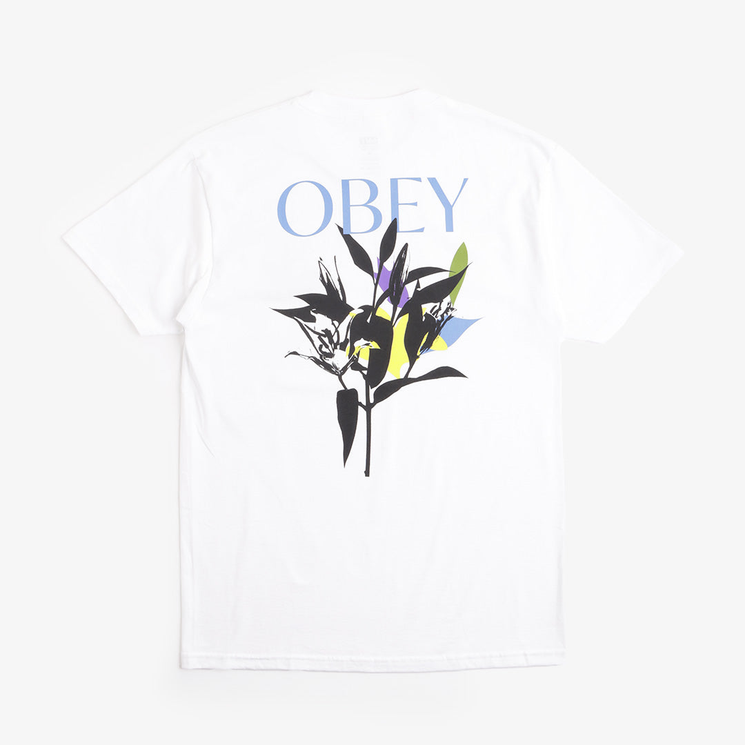 OBEY Botanical T-Shirt, White, Detail Shot 1