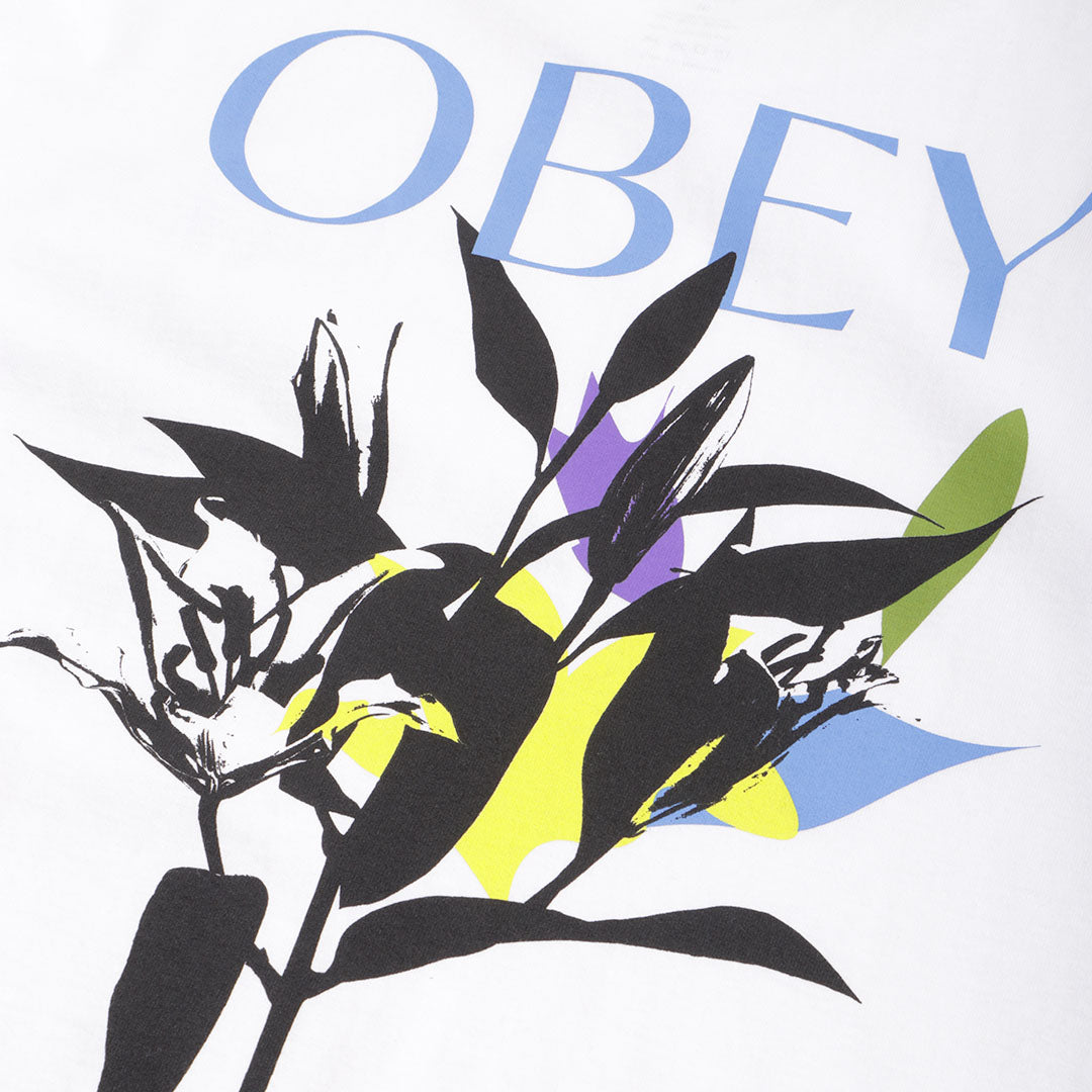 OBEY Botanical T-Shirt, White, Detail Shot 4