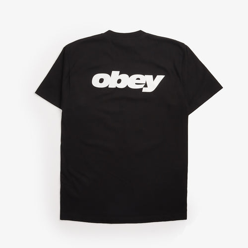 OBEY Bounce T-Shirt in Black, back view