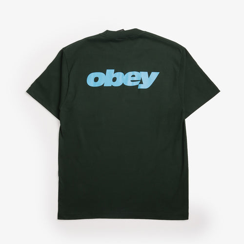 OBEY Bounce T-Shirt in Forest Green, back view