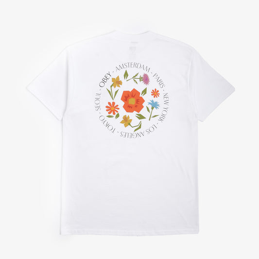 OBEY City Flowers T-Shirt, White, Detail Shot 1