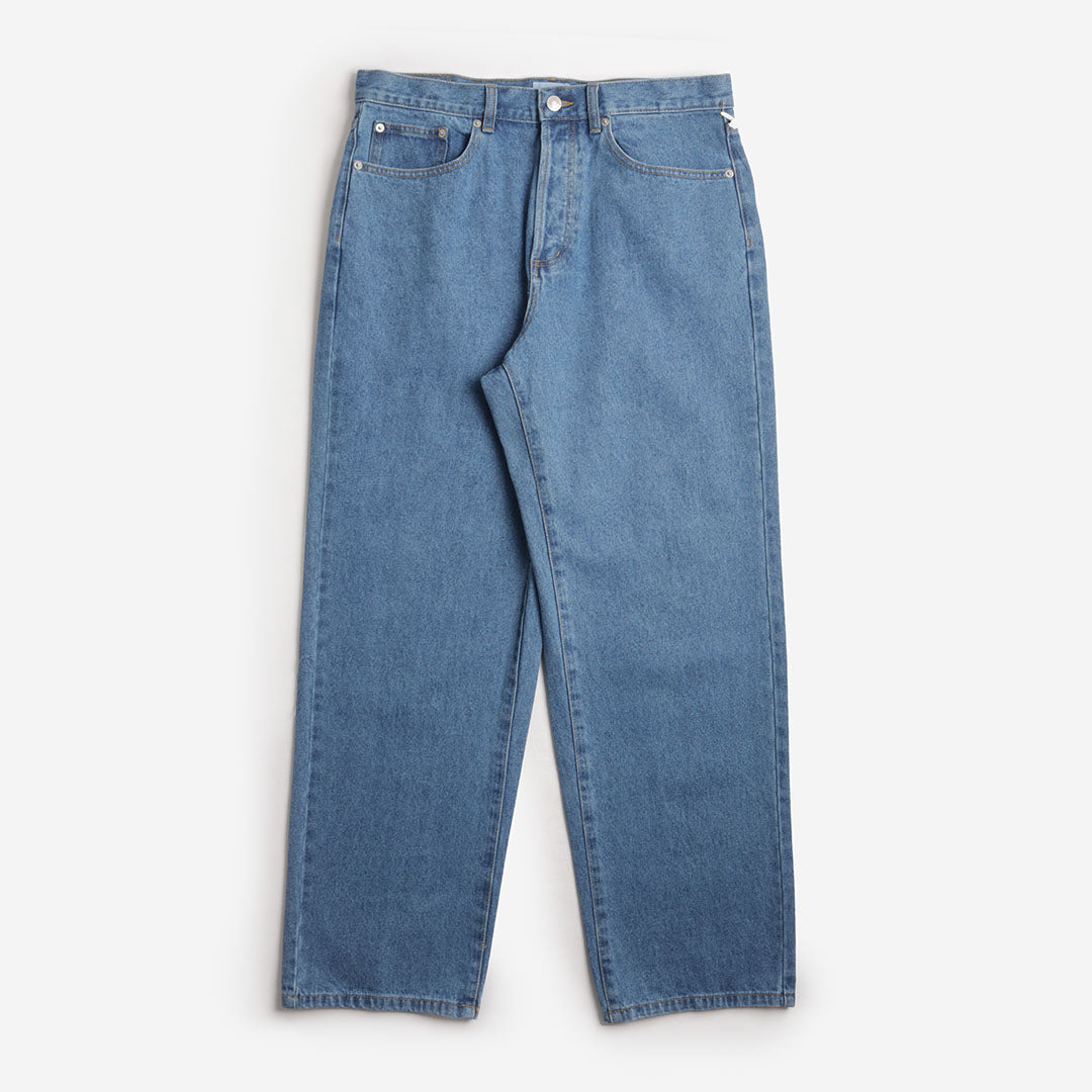 OBEY Classic Baggy Denim Pant, Medium Stone Wash Light Indigo, Detail Shot 1