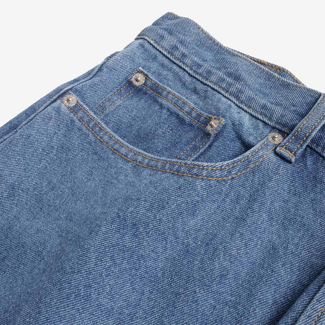 OBEY Classic Baggy Denim Pant, Medium Stone Wash Light Indigo, Detail Shot 3