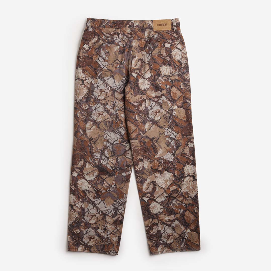 main OBEY Classic Baggy Denim Pant, Fence Camo, Detail Shot 2
