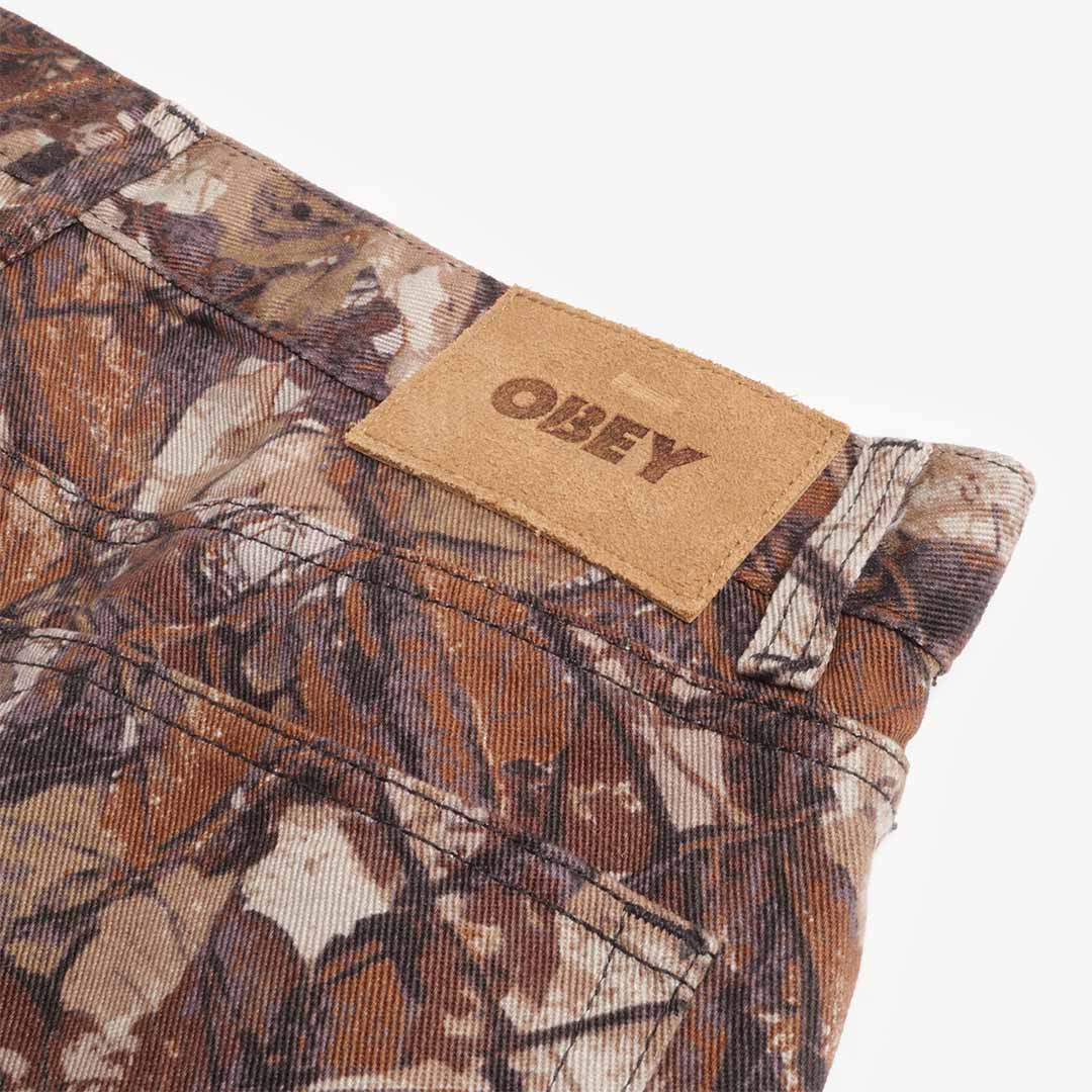 main OBEY Classic Baggy Denim Pant, Fence Camo, Detail Shot 5