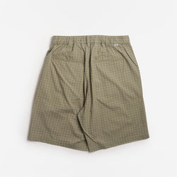 thumbnail OBEY Coen Pleated Plaid Shorts, Vetiver Multi, Detail Shot 2