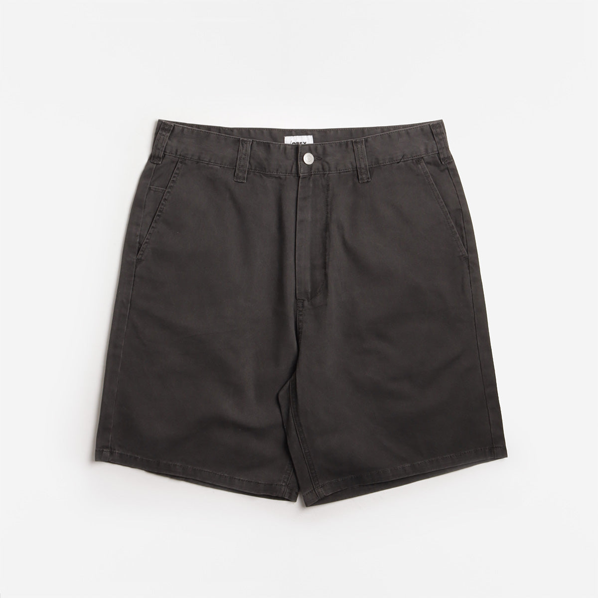 OBEY Commons Shorts, Black Faded Wash, Detail Shot 1