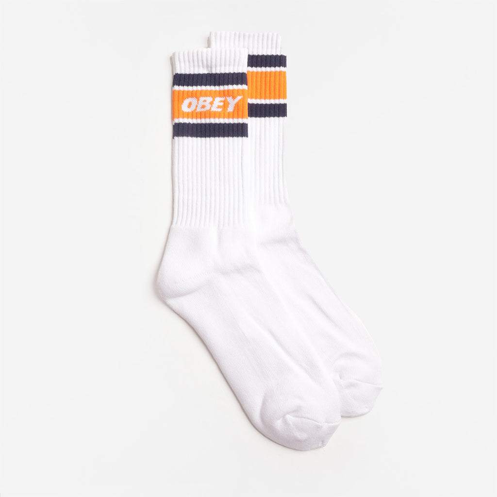 OBEY Cooper II Socks, White Orange, Detail Shot 2