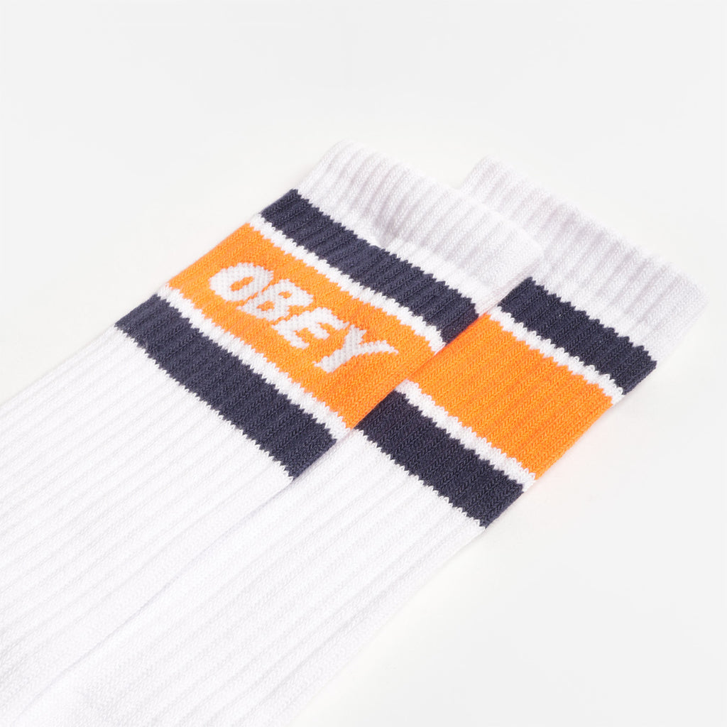OBEY Cooper II Socks, White Orange, Detail Shot 3