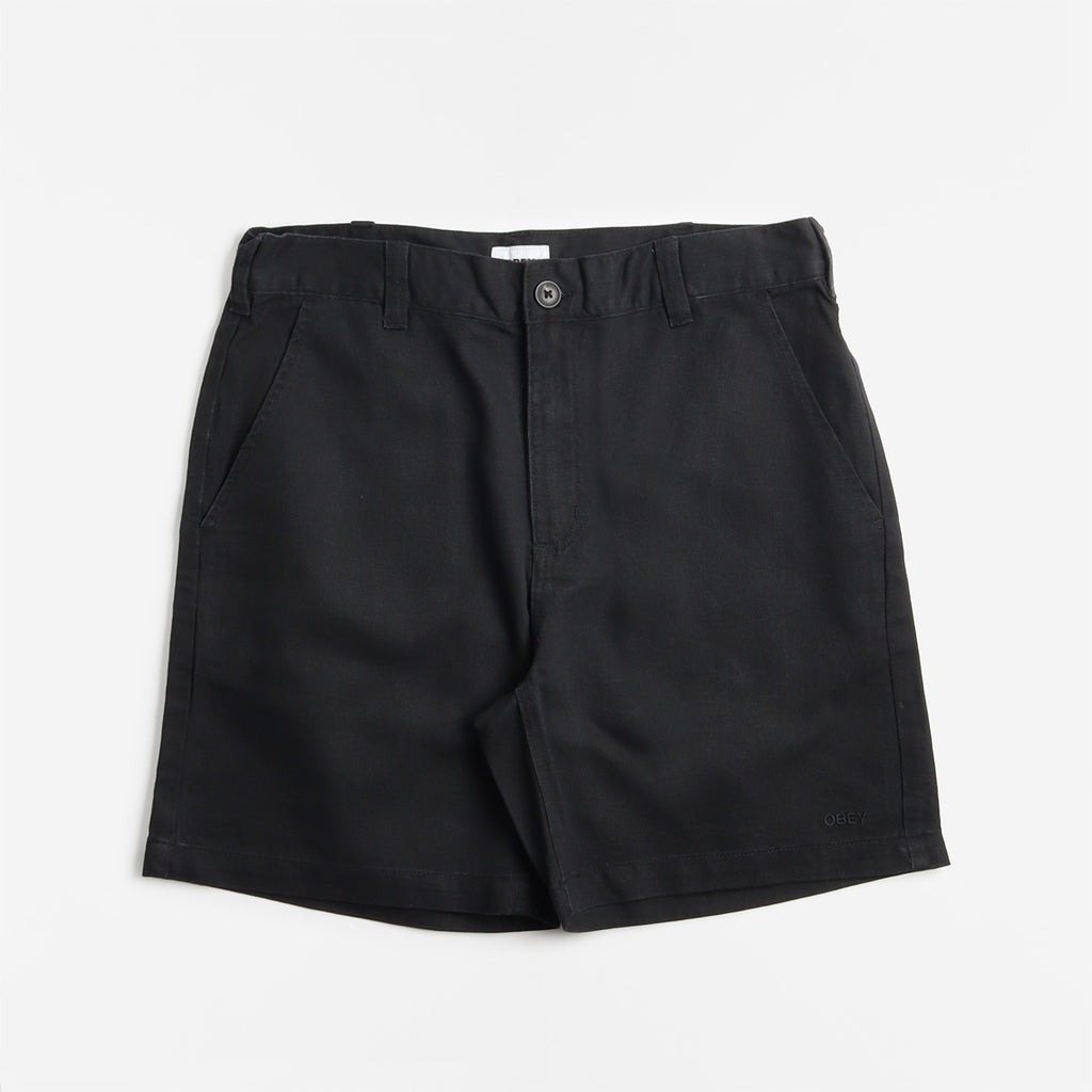 OBEY Daily Shorts, Black Faded Wash, Detail Shot 1
