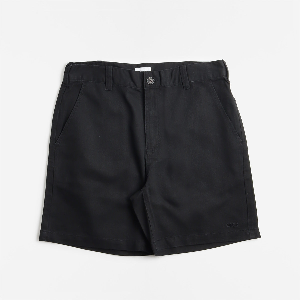 OBEY Daily Shorts, Black Faded Wash, Detail Shot 1