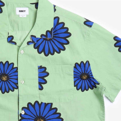 OBEY Daisy Blossoms Woven Shirt, Green Multi, Detail Shot 2