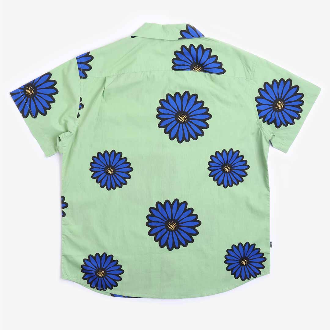 OBEY Daisy Blossoms Woven Shirt, Green Multi, Detail Shot 3