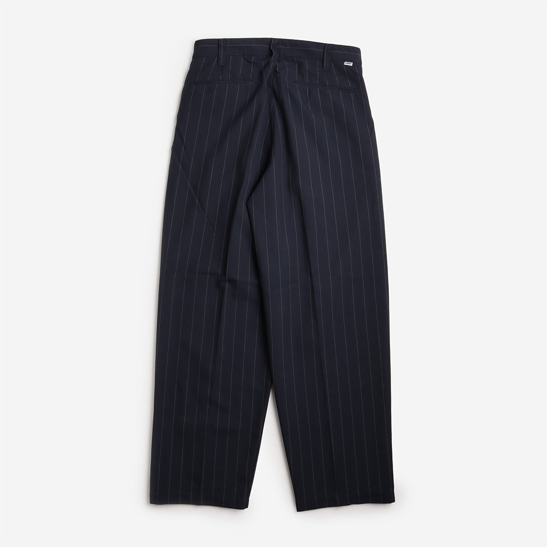 main OBEY Dean Stripe Pleated Pant, Midnight Navy Multi, Detail Shot 2
