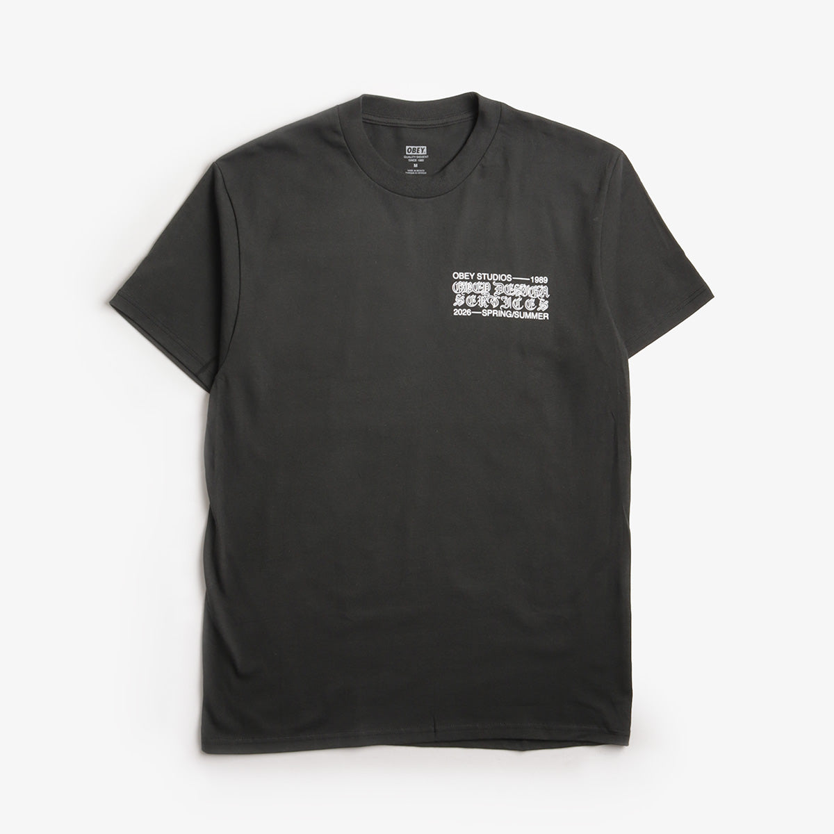 OBEY Design Services T-Shirt, Vintage Black, Detail Shot 1