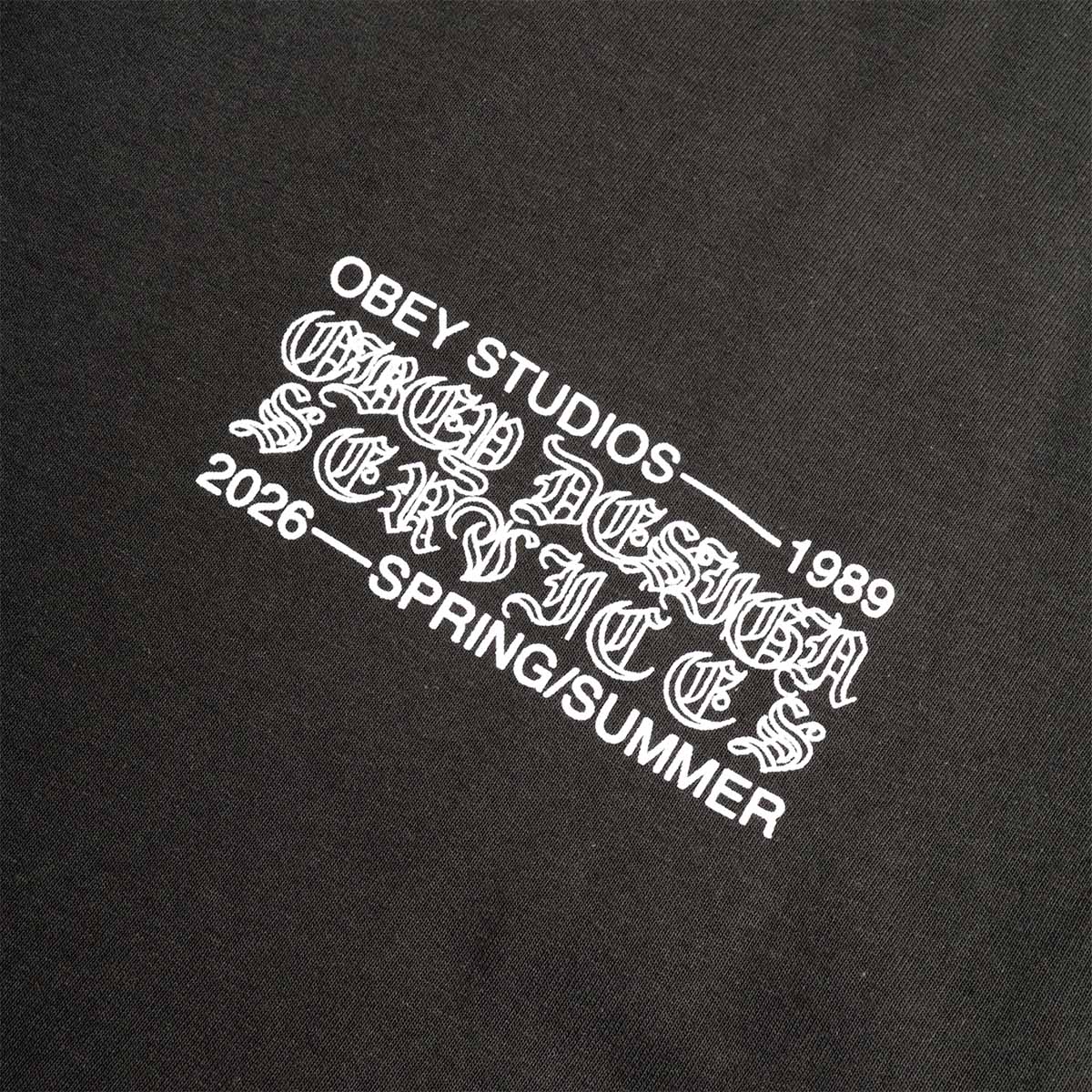 OBEY Design Services T-Shirt, Vintage Black, Detail Shot 3