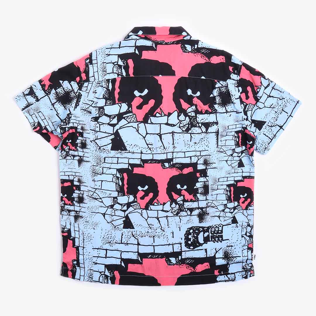 OBEY Detector Woven Shirt, Sky Blue Multi, Detail Shot 3
