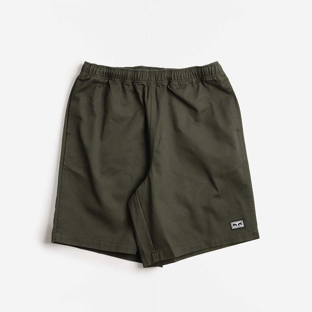 OBEY Easy Relaxed Twill Shorts, Duffle Bag, Detail Shot 1