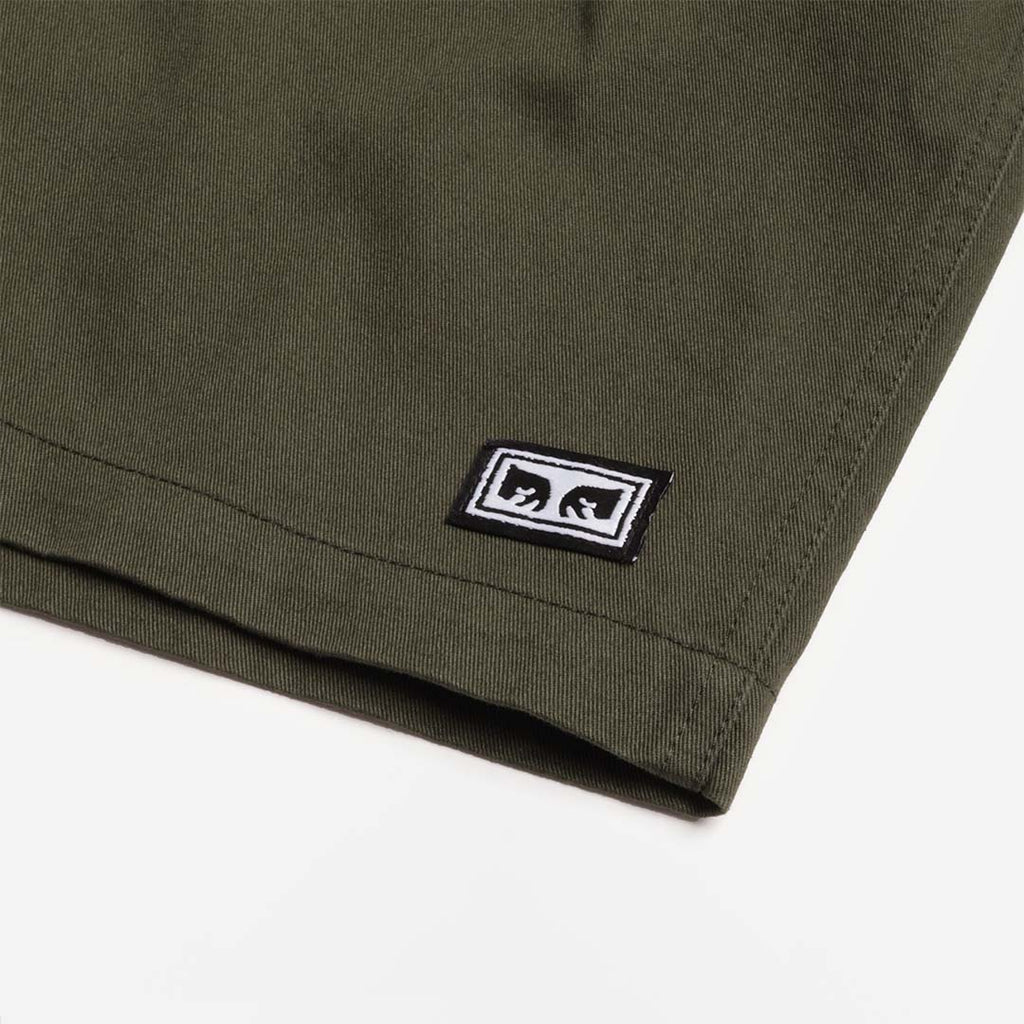 OBEY Easy Relaxed Twill Shorts, Duffle Bag, Detail Shot 3