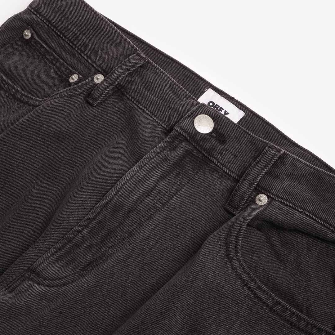 OBEY Emerson Denim Pant, Washed Black, Detail Shot 3
