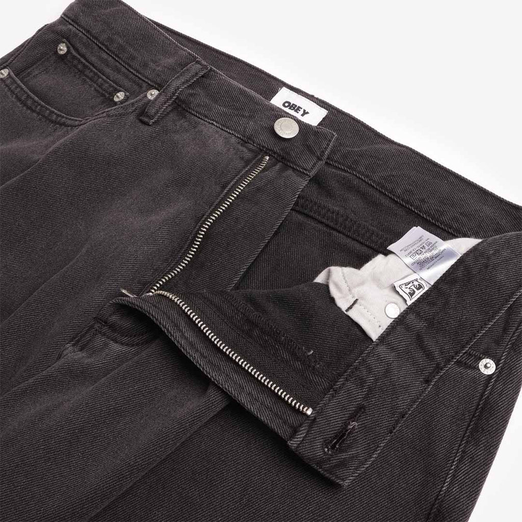 OBEY Emerson Denim Pant, Washed Black, Detail Shot 4