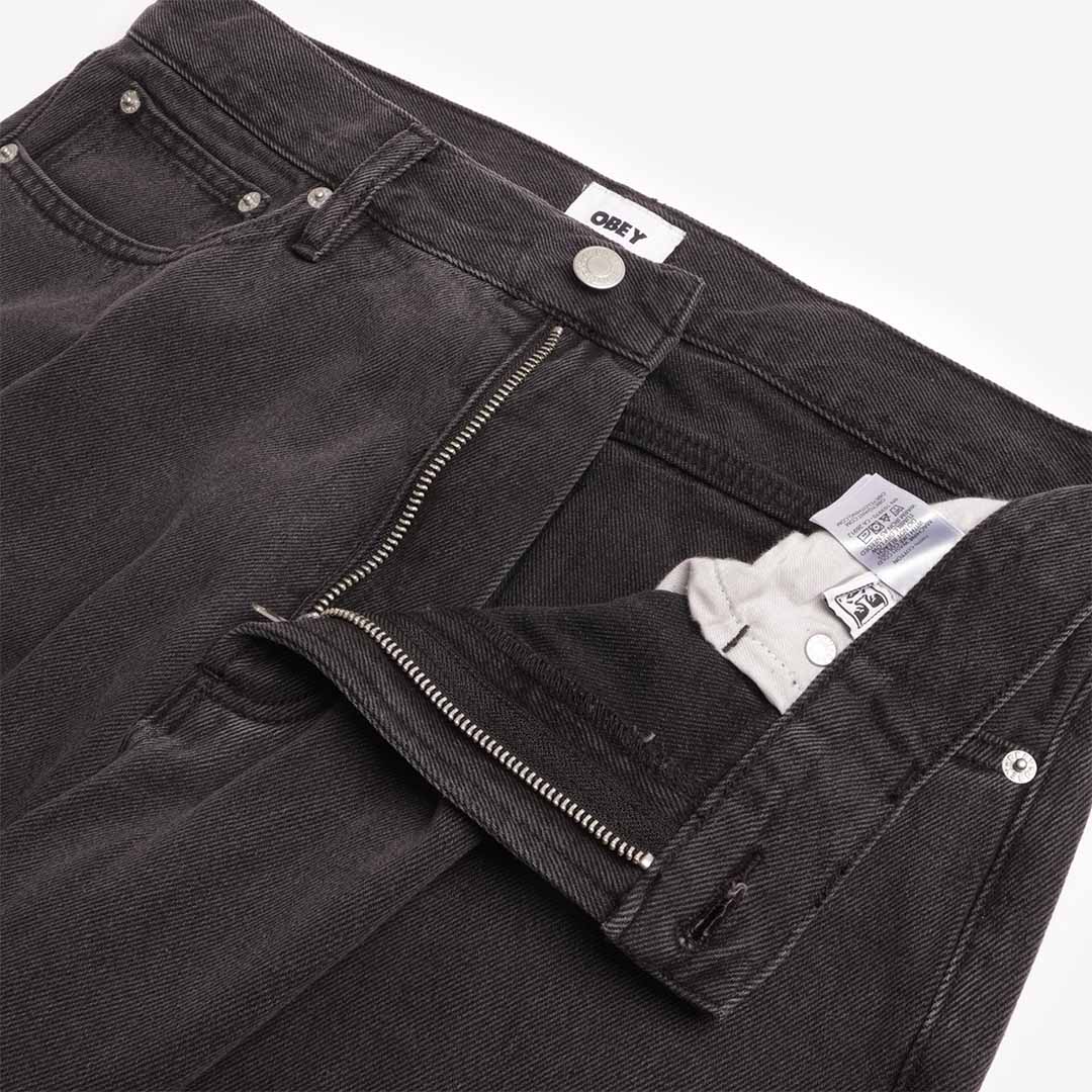 main OBEY Emerson Denim Pant, Washed Black, Detail Shot 4