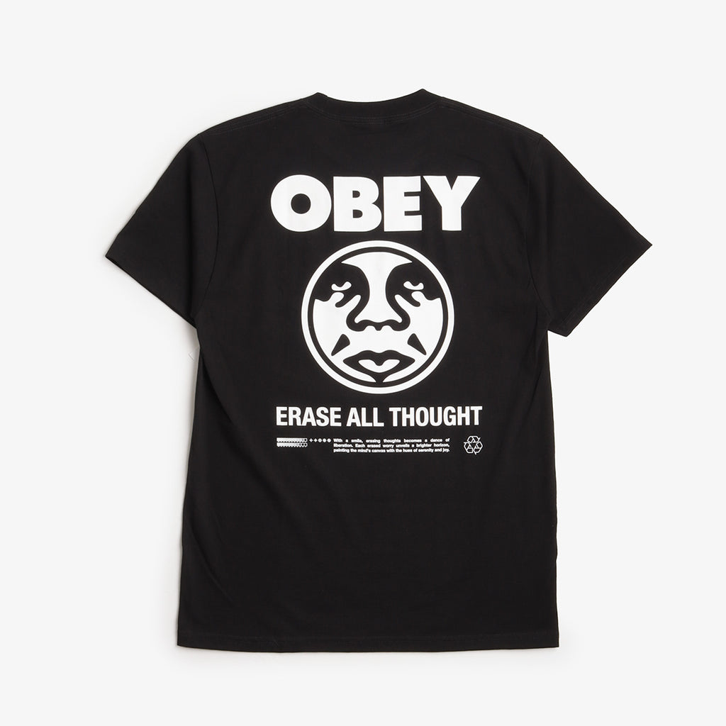 OBEY Erase All Thought T-Shirt, Black, Detail Shot 2