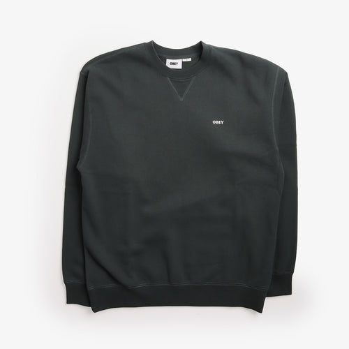 OBEY Established Works Bold Crewneck Sweatshirt II in Green Gables, front view