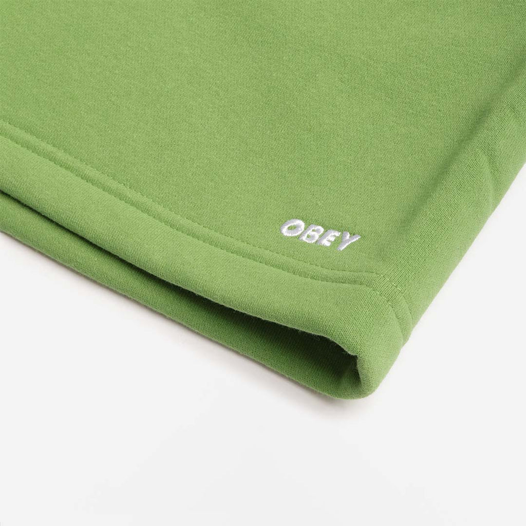 OBEY Established Works Bold Sweat Shorts, Piquant Green, Detail Shot 3