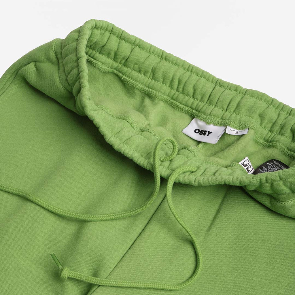 OBEY Established Works Bold Sweat Shorts, Piquant Green, Detail Shot 4