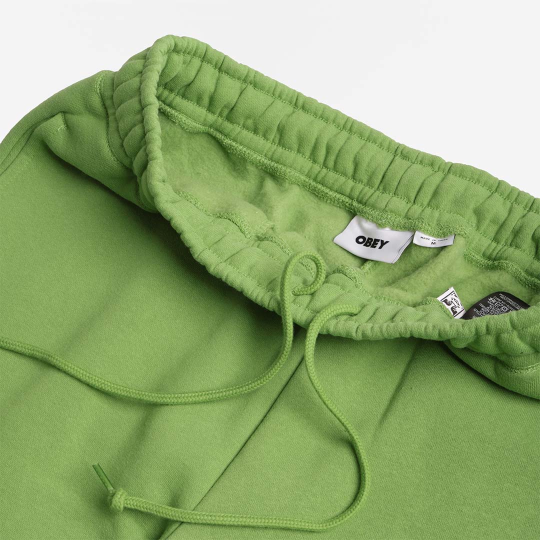 OBEY Established Works Bold Sweat Shorts, Piquant Green, Detail Shot 4