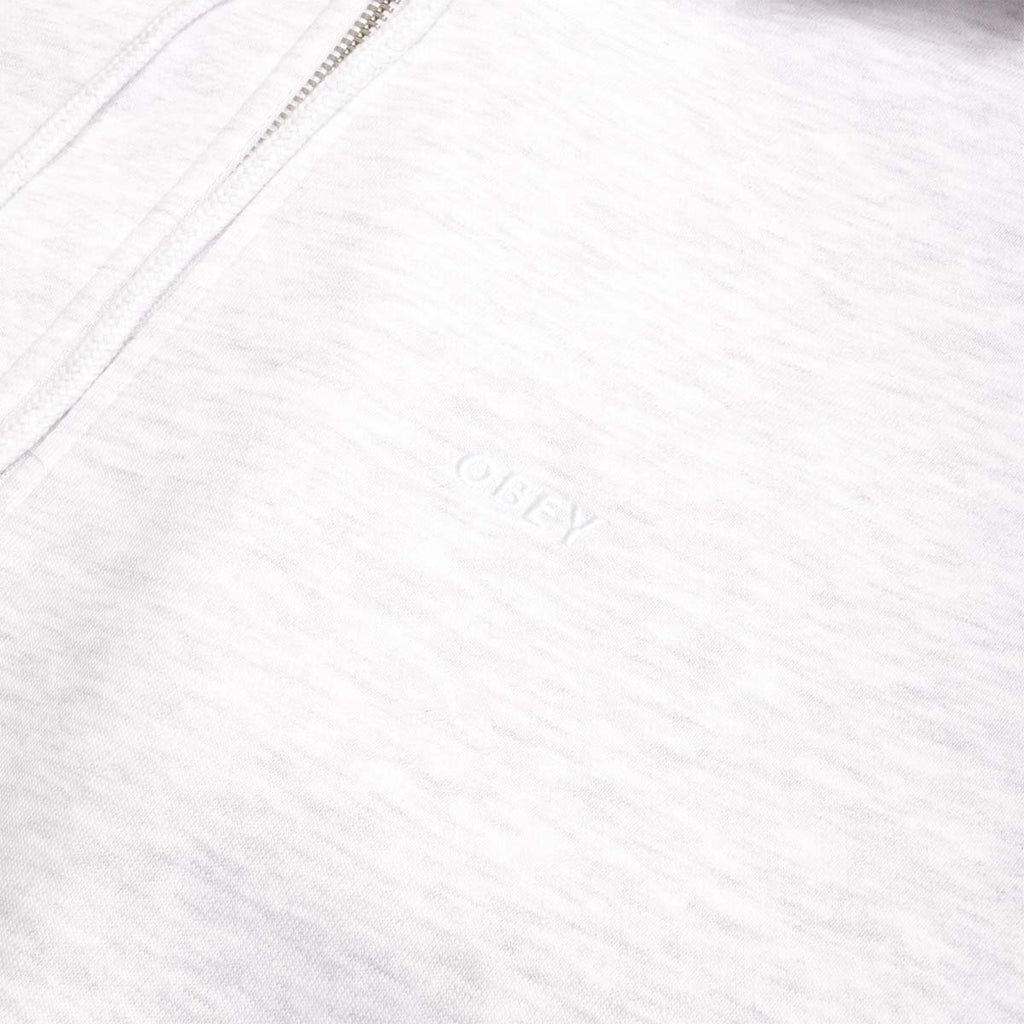 OBEY Established Works Bold Zip Hoodie II, Ash Grey, Detail Shot 4