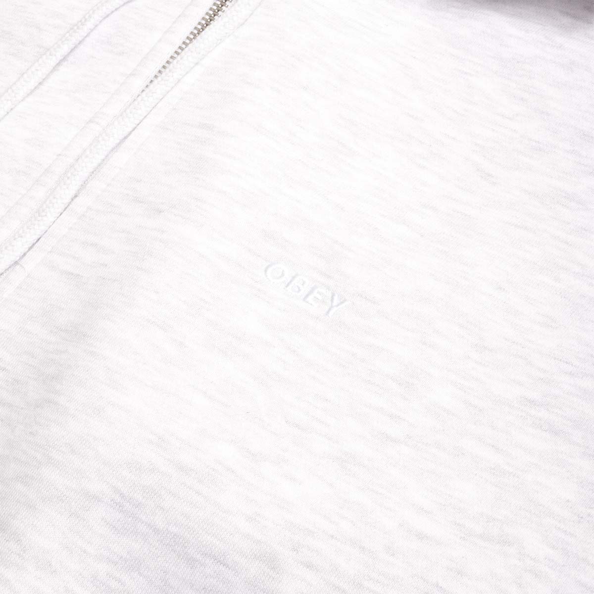main OBEY Established Works Bold Zip Hoodie II, Ash Grey, Detail Shot 4