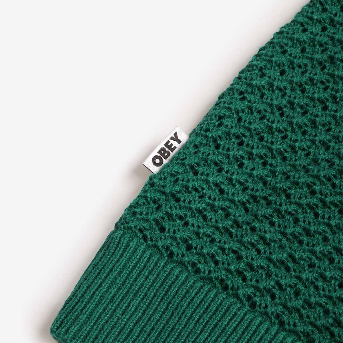 OBEY Evan Sweater Shirt, Forest Green, Detail Shot 3